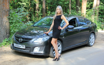 обоя автомобили, -авто с девушками, mazda