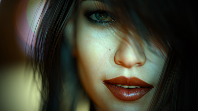 Обои картинки фото 3д графика, портрет , portraits, девушка, фон, взгляд