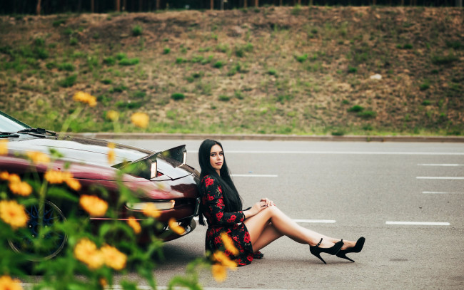 Обои картинки фото автомобили, -авто с девушками, ford, probe