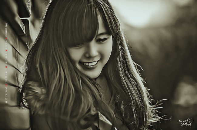 Обои картинки фото календари, компьютерный дизайн, 2020, девушка, улыбка, лицо, женщина, calendar, азиатка