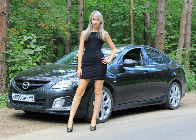 Обои картинки фото автомобили, -авто с девушками, mazda