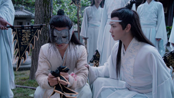 Картинка кино+фильмы the+untamed заклинатели флажки вэй усянь маска лань юань