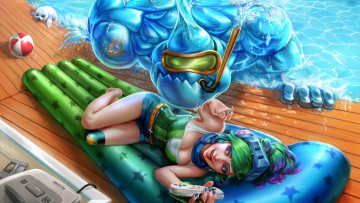 Картинка видео+игры league+of+legends arcade riven and pool party zac naivascha exile