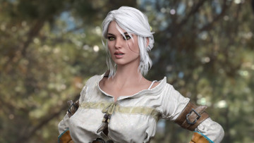 Картинка видео+игры the+witcher+3 +wild+hunt девушка фон шрам