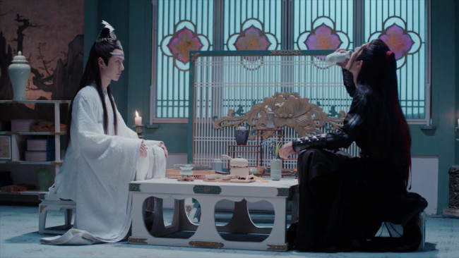 Обои картинки фото кино фильмы, the untamed, лань, ванцзи, вэй, усянь, стол, еда