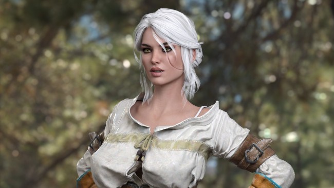 Обои картинки фото видео игры, the witcher 3,  wild hunt, девушка, фон, шрам