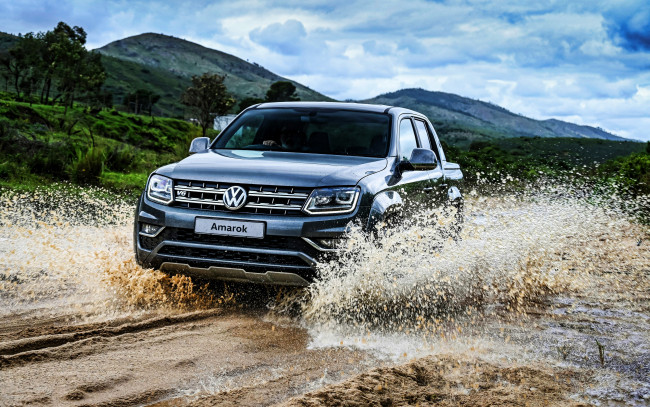 Обои картинки фото 2021 volkswagen amarok, автомобили, volkswagen, amarok, 4k, offroad, 2021, года, внедорожник, вода, фольксваген, амарок, немецкие