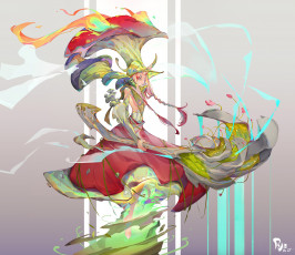 Картинка аниме магия +колдовство +halloween девушка посох