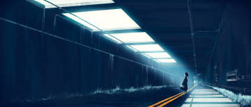 Картинка аниме город +улицы +интерьер +здания девушка