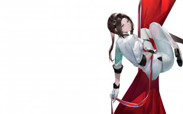 Картинка аниме unknown +другое+ девушка лента ткань