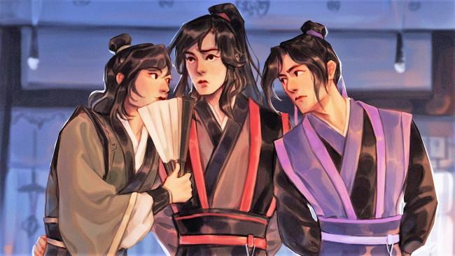 Обои картинки фото аниме, mo dao zu shi, вэй, усянь, цзян, чэн, не, хуайсан