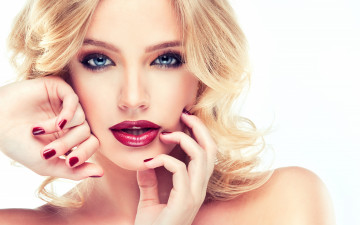 Картинка девушки -+лица +портреты модель блондинка яркий макияж