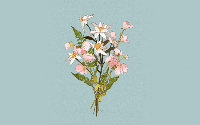 Обои картинки фото рисованное, цветы, букет