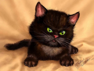 Картинка рисованное животные +коты котенок