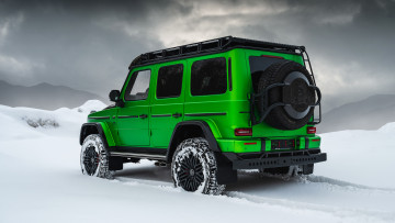обоя автомобили, mercedes-benz, amg, g-63, inferno, 4x4, suv, green, winter, зима, снег