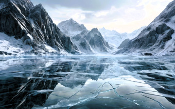 Картинка природа реки озера горы снег лед озеро