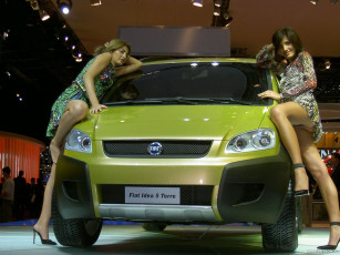 Картинка fiat idea автомобили авто девушками