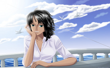 Картинка аниме one piece девушка чайки nico robin