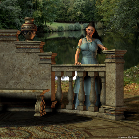 Обои картинки фото 3д, графика, people, люди, мост, девушка