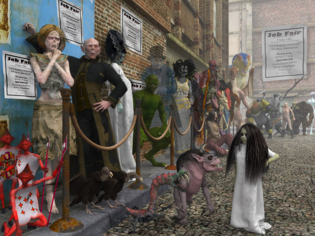 Обои картинки фото 3д, графика, fantasy, фантазия, улица