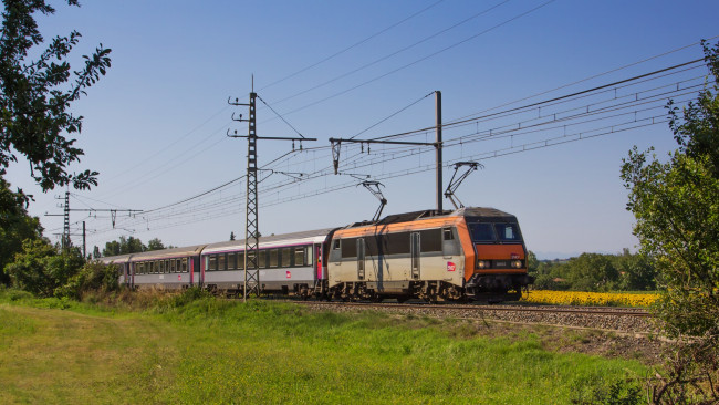 Обои картинки фото техника, электрички, железная, дорога, локомотив, состав