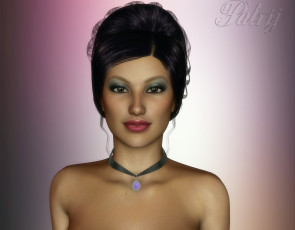 Картинка 3д+графика портрет+ portraits девушка взгляд фон