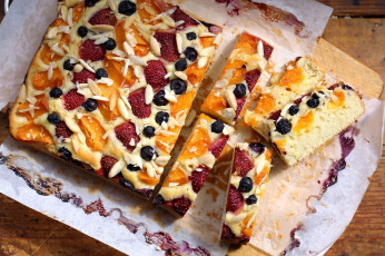 Картинка еда пироги ягоды апельсин клубника пирог голубика