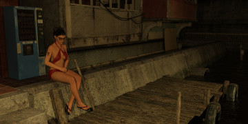 Картинка 3д+графика люди+ people девушка взгляд фон