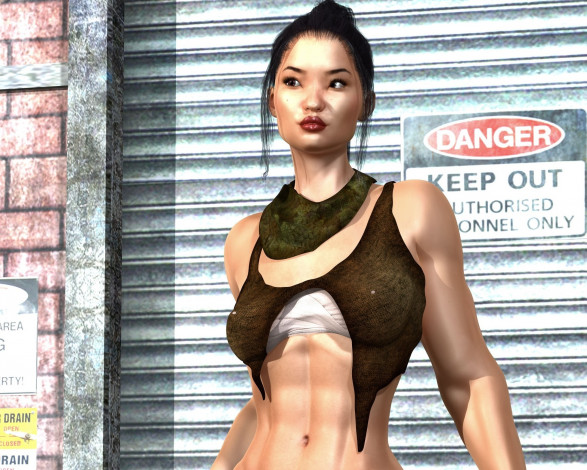 Обои картинки фото 3д графика, люди , people, фон, взгляд, девушка