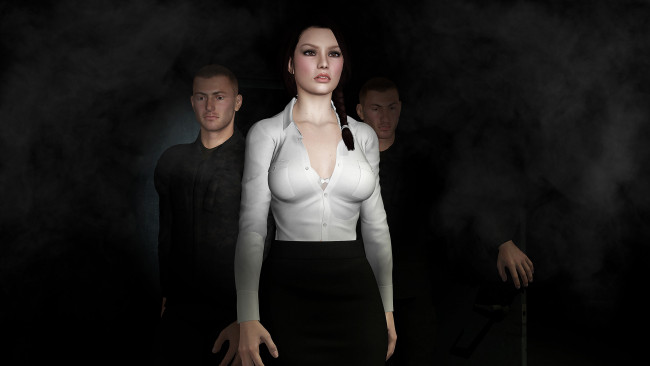 Обои картинки фото 3д графика, люди , people, парень, фон, взгляд, девушка