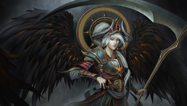 Обои картинки фото фэнтези, демоны, крылья, арт, ding, wentao