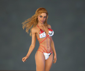 Картинка 3д+графика люди+ people девушка фон взгляд