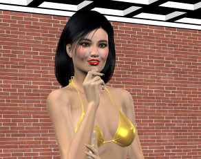 Картинка 3д+графика люди+ people фон взгляд девушка