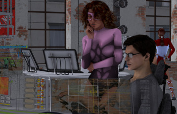 Картинка 3д+графика фантазия+ fantasy девушка парень фон взгляд