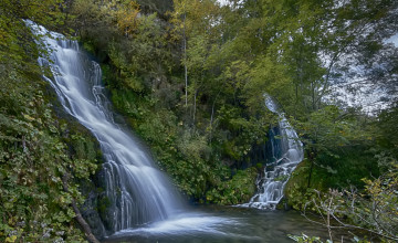 Картинка природа водопады водопад река лес