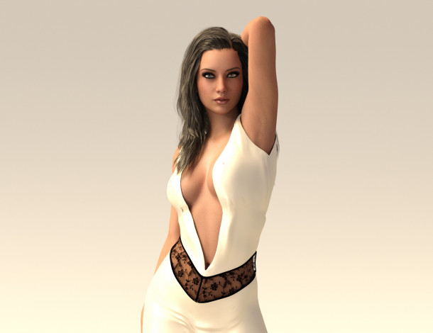 Обои картинки фото 3д графика, люди , people, фон, взгляд, девушка