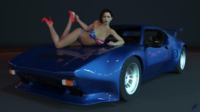 Обои картинки фото 3д графика, люди-авто, мото , people- car ,  moto, автомобиль, фон, взгляд, девушка