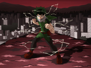 Картинка аниме boku+no+hero+academia мидория