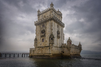 Картинка torre+de+belem+lisboa города лиссабон+ португалия простор