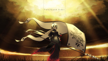 Картинка аниме fate stay+night флаг девушка
