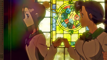 Картинка календари аниме двое девушка взгляд