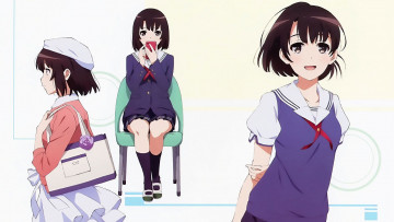 Картинка saekano +how+to+raise+a+boring+girlfriend аниме saenai+heroine+no+sodatekata фон взгляд девушки