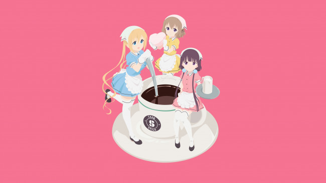 Обои картинки фото аниме, blend s, фон, взгляд, девушки