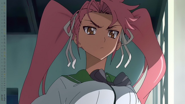 Обои картинки фото календари, аниме, лицо, взгляд, девушка