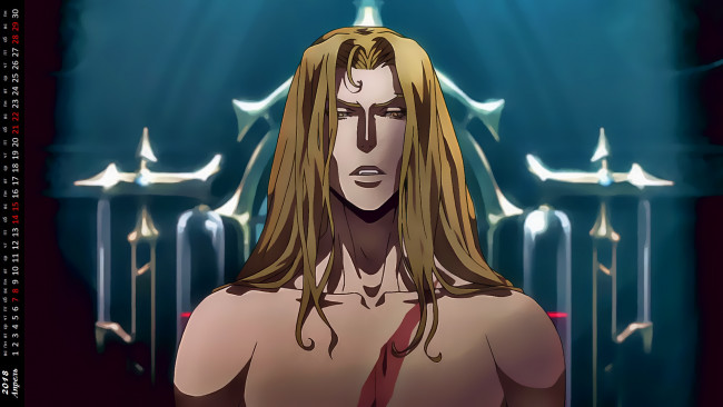 Обои картинки фото календари, аниме, вампир, лицо, взгляд, мужчина