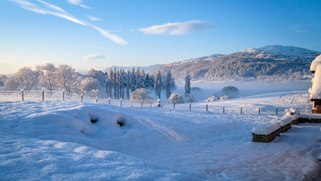 Обои картинки фото природа, зима, простор