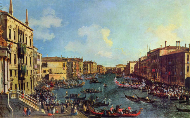 Обои картинки фото художник каналетто джованни антонио, рисованное, canaletto, lagoon, italy, gondolas, dock, channel, художник, джованни, антонио, каналь, venezia, romantic, port, parking