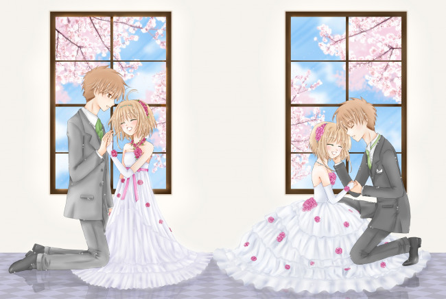 Обои картинки фото аниме, card captor sakura, парочка
