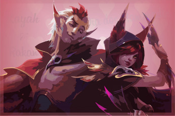 Картинка видео+игры league+of+legends rakan xayah пара