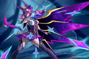 Картинка видео+игры league+of+legends xayah птица крыло звезды